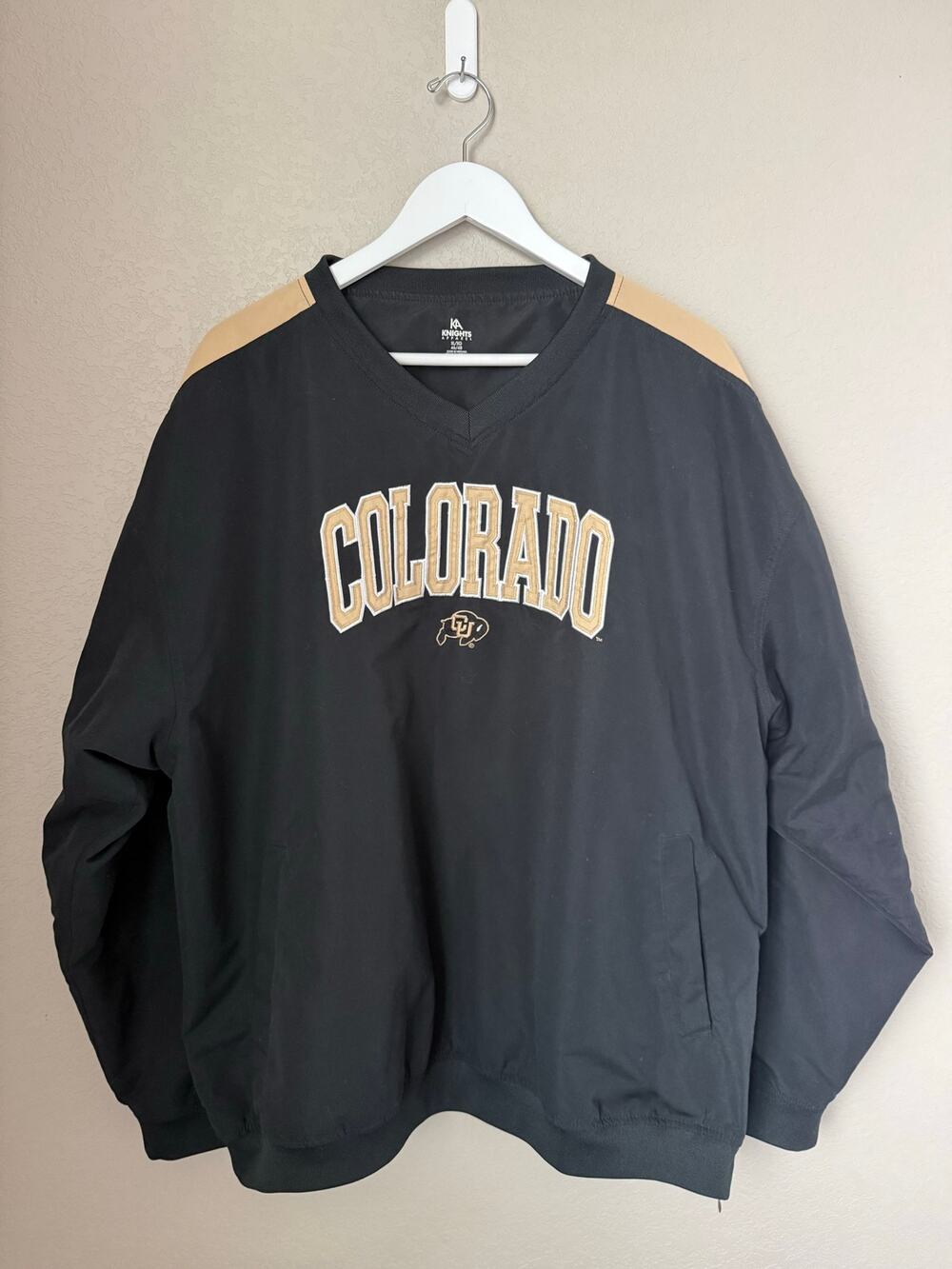 Colorado Buffaloes Knights Apparel Black Gold Pullover Windbreaker XL Game Day